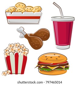 hand drawn icon of fast food
