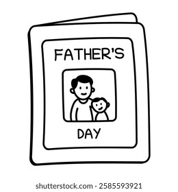 A hand drawn icon of fathers day card 
