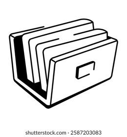 A hand drawn icon of file organizer 

