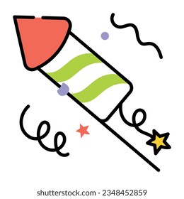 Hand drawn icon of firecracker 