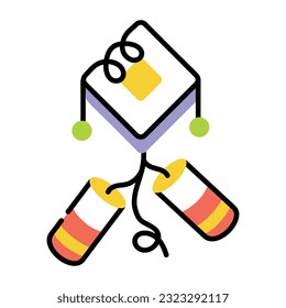 Hand drawn icon of firecrackers 