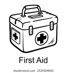 Hand drawn icon of first aid box
