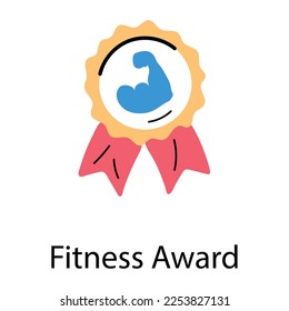 Hand drawn icon of fitness award 