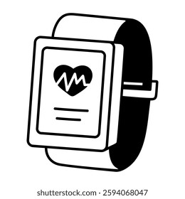 A hand drawn icon of fitness tracker 
