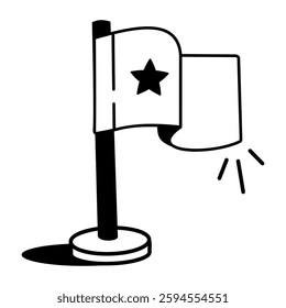 A hand drawn icon of a flag 


