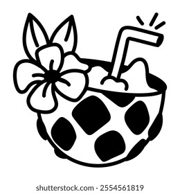 A hand drawn icon of fresh pineapple juice 

