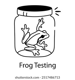 A hand drawn icon of frog testing 