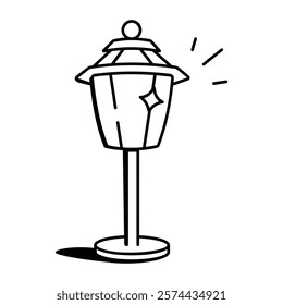A hand drawn icon of garden lamp 

