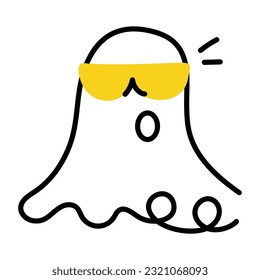 Icono dibujado a mano del disfraz fantasma 
