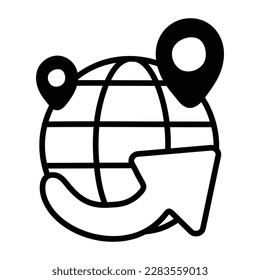 Un icono hecho a mano del seguimiento global 
