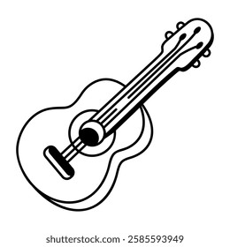 A hand drawn icon of a guitar 
