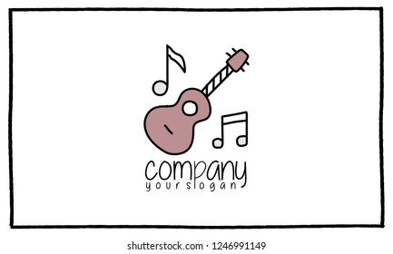 hand drawn icon, guiter, music