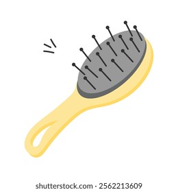 Hand drawn icon of hair brush in modern style