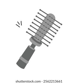 Hand drawn icon of hair brush in modern style