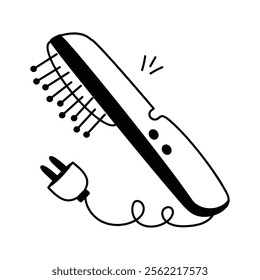 A hand drawn icon of hair straightener in editable style