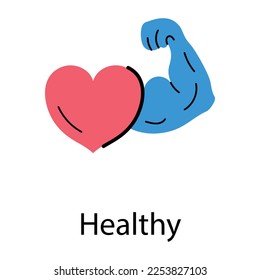 A hand drawn icon of healthy 