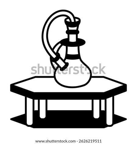 A hand drawn icon of a hemp bong on a table 