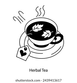 A hand drawn icon of herbal tea 