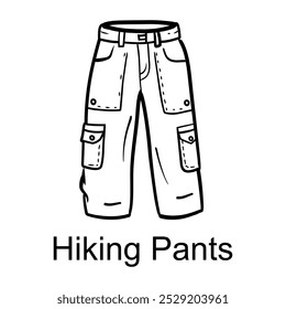 A hand drawn icon of hiking pants