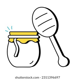 Hand drawn icon of honey jar