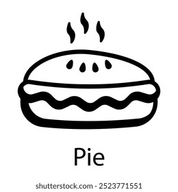 A hand drawn icon of hot pie 