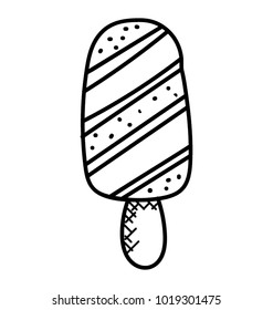 Hand drawn icon of ice lolly or ice cream