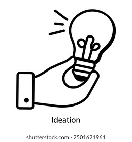 Un icono de ideación dibujado a mano  
