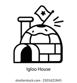 A hand drawn icon of igloo house 