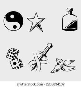 hand drawn icon illustration elements