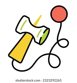 Icono dibujado a mano de kendama 