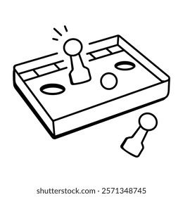 A hand drawn icon of klask game 
