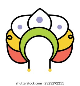 Hand drawn icon of kokoshnik 