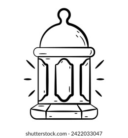 Hand Drawn Icon of Lantern.
Outline Doodle Islamic Icon Collections