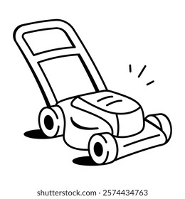 A hand drawn icon of lawn mower 

