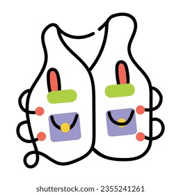 Hand drawn icon of life vest 