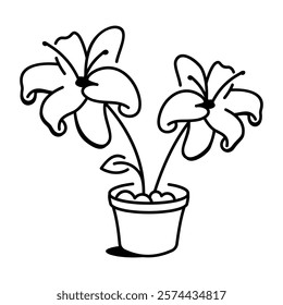 A hand drawn icon of lily pot 

