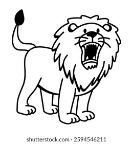 A hand drawn icon of a lion roaring 