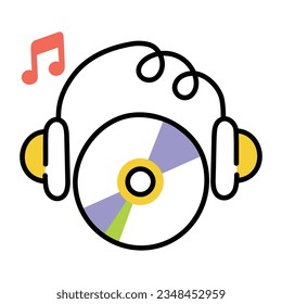Hand drawn icon of listening melody 