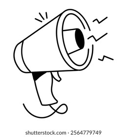A hand drawn icon of loudspeaker 

