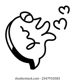 Hand drawn icon of love message 
