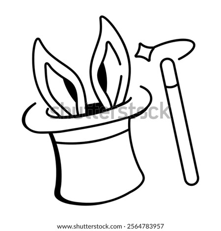 A hand drawn icon of magic show 
