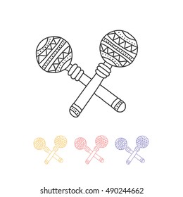 hand drawn icon. maracas. vector illustration