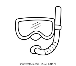 hand drawn icon Mask for swim isolated on white background.