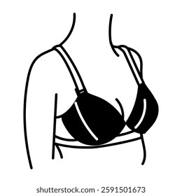 A hand drawn icon of maternity bra 
