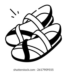 A hand drawn icon of mexican sandals 
