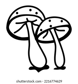 Hand drawn icon of mushroom 