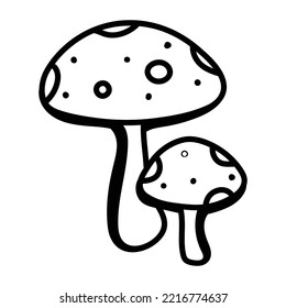 Hand drawn icon of mushroom 
