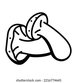 Hand drawn icon of mushroom 