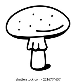 Hand drawn icon of mushroom 