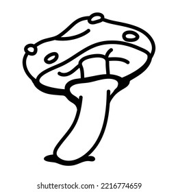 Hand drawn icon of mushroom 